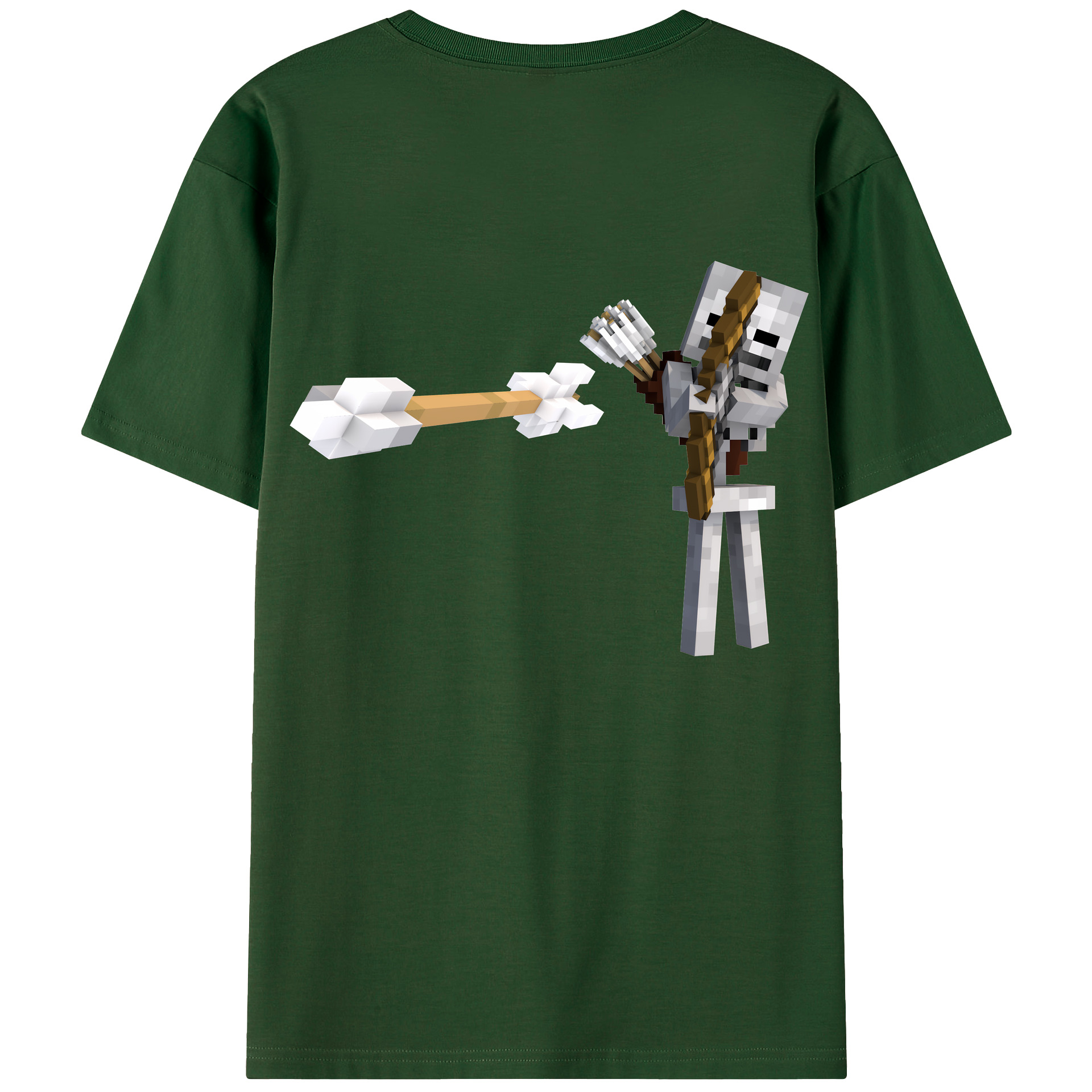 （画像用） マインクラフト ブロックの世界 Minecraft MC Block world 綿100％半袖Tシャツ（背面プリント）